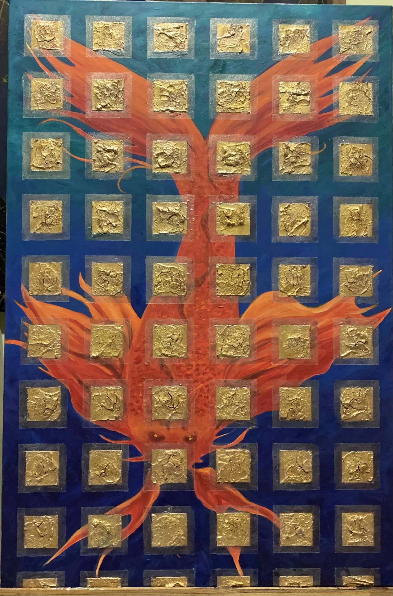 Trotsky_nin_Balığı_-_Kırlangıç_Balığı__60x90cm__Tuval_Üzerine_Toprak_Boya__Akrilik__Altın_Yaldız__Karışık_Teknik__2024.jpg